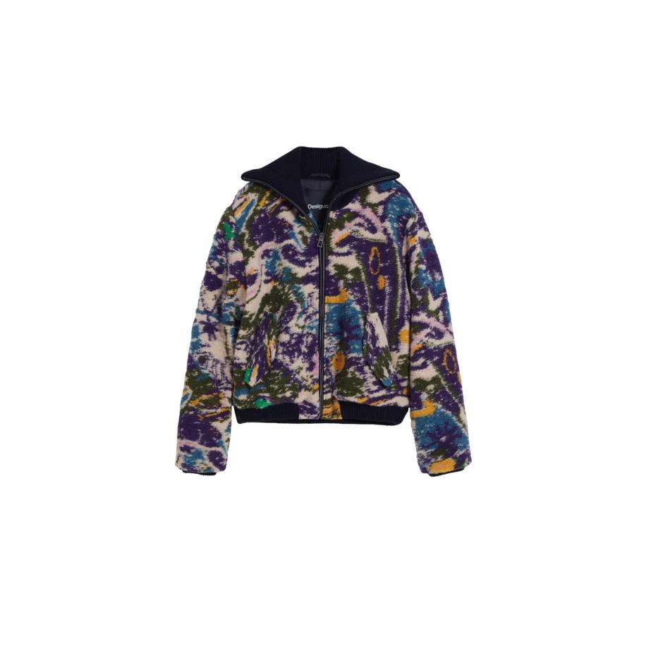 Desigual Desigual Tussenjas blauw / donkergroen / donkerlila / wolwit -