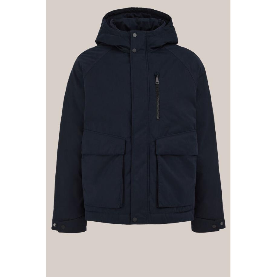 WE Fashion Heren parka jas - Regular fit - Donkerblauw - Maat: XS Blauw