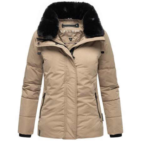 NAVAHOO Winterjas Frostii XIV taupe / zwart