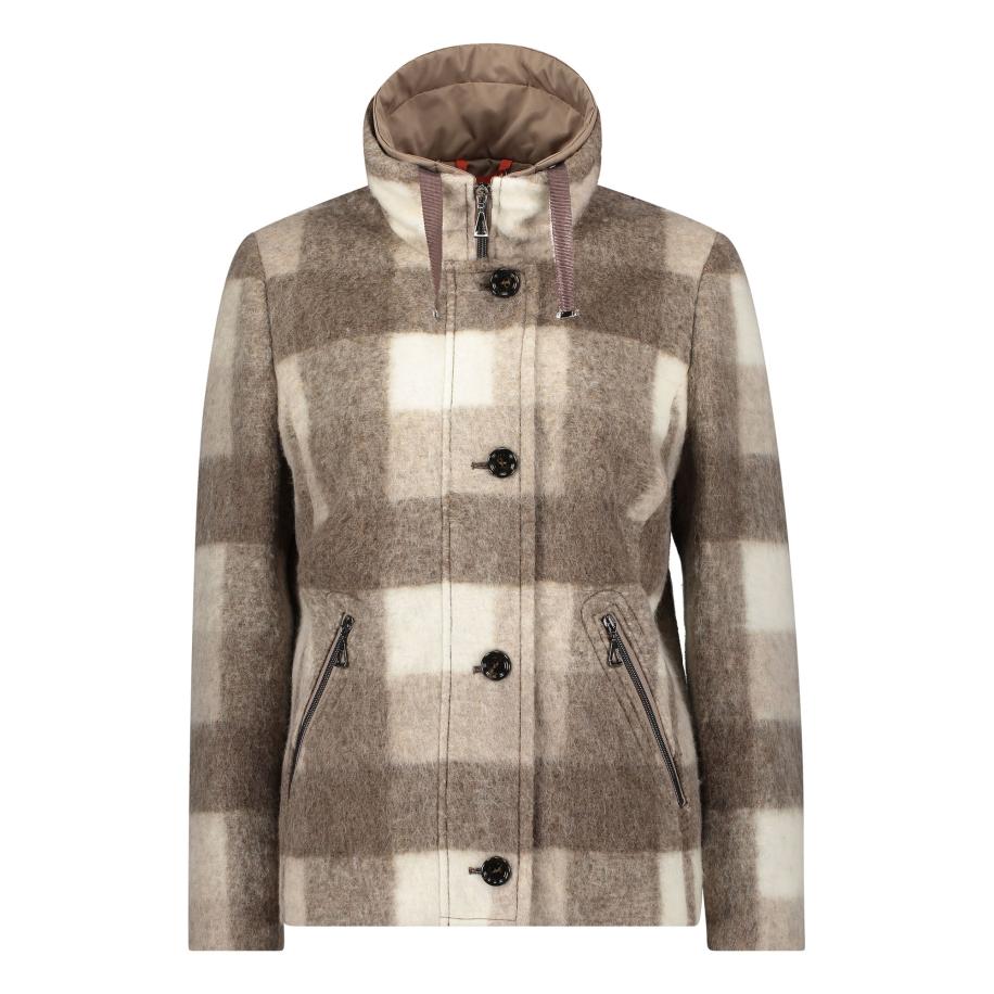 Amber & June Amber & June Tussenjas taupe / aardetinten / greige / wit -