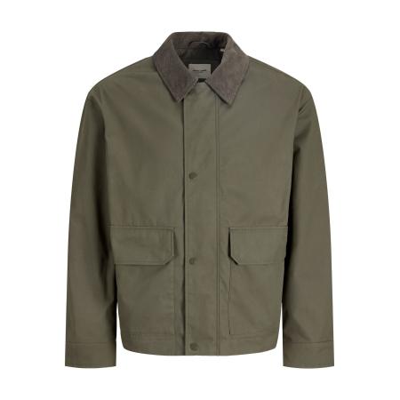 JACK & JONES Tussenjas donkergrijs / jade groen