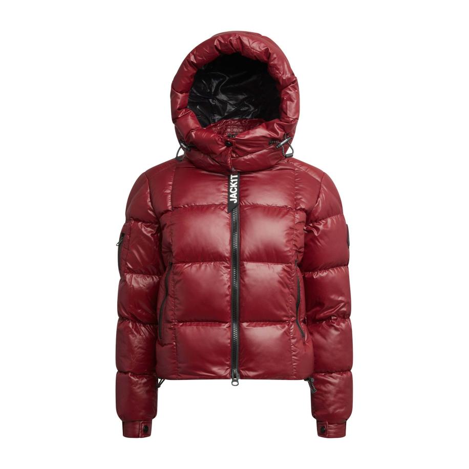JACK1T JACK1T Outdoorjas EZ Boxed Crop Puffer Lux bourgogne -