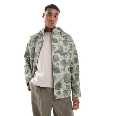 PS Paul Smith - Jack met capuchon en bloemenprint in beige-Neutraal