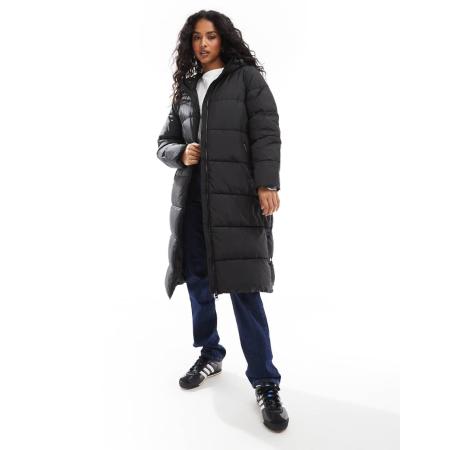 ONLY Lang gewatteerd jack in zwart