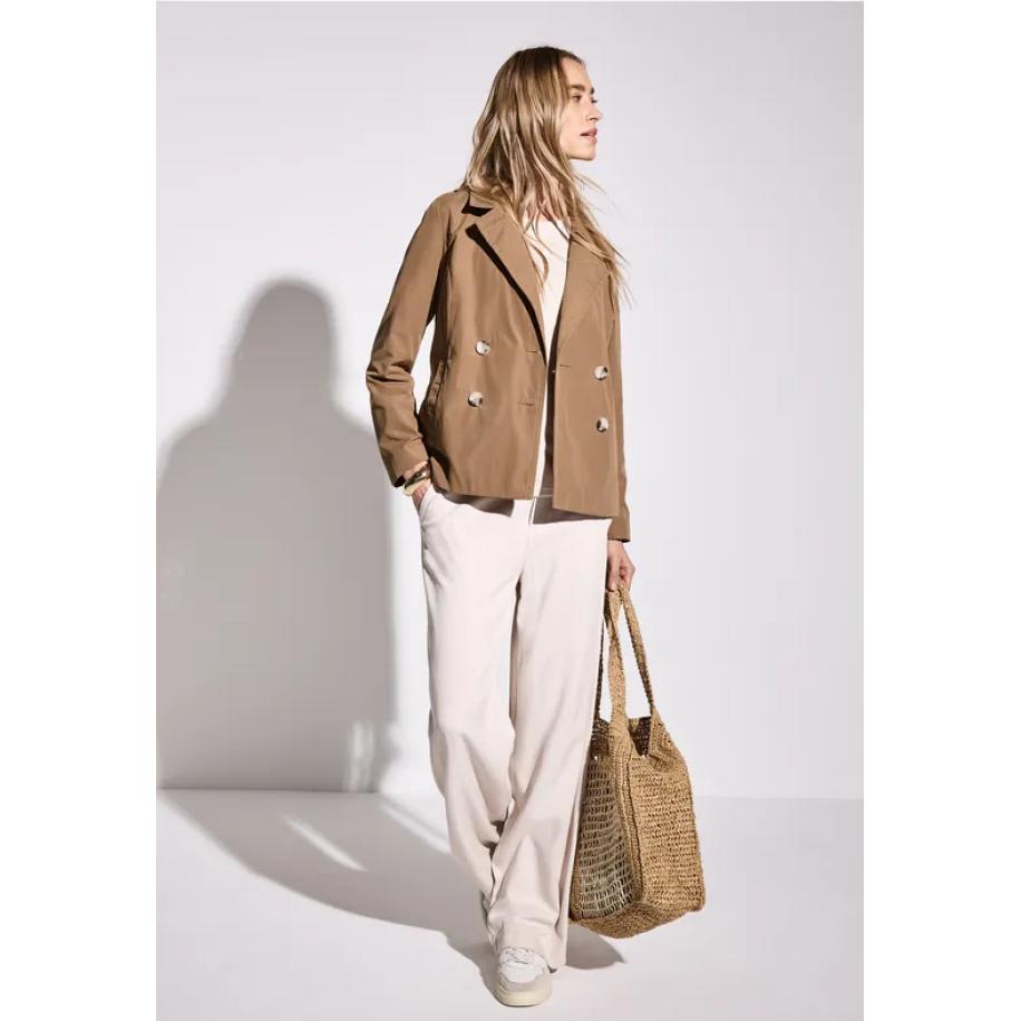 Street One Trenchcoat met twee rijen knopen Bruin