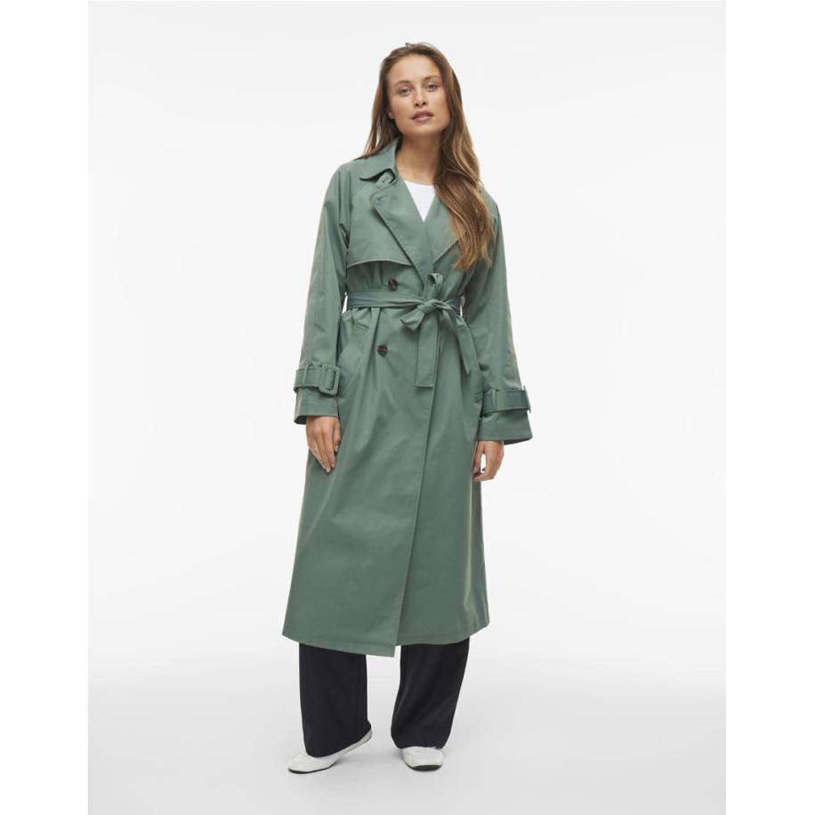 VILA Trenchcoat in lauwerkransgroen Groen
