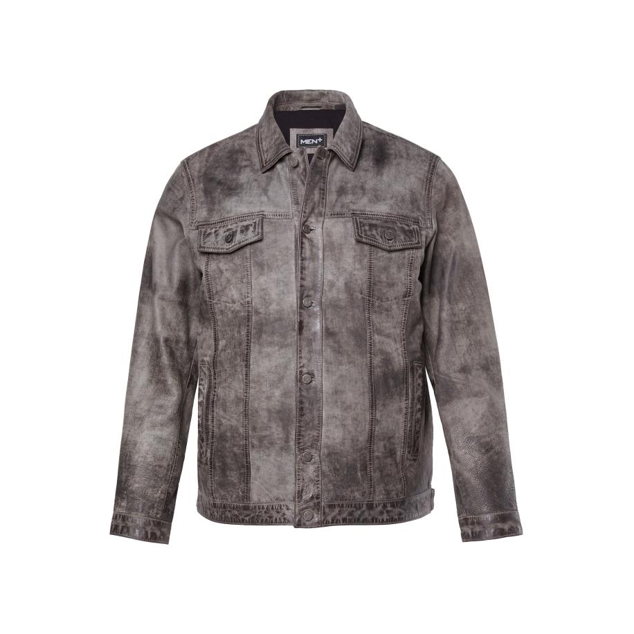 men plus Men Plus Tussenjas lichtgrijs / donkergrijs -