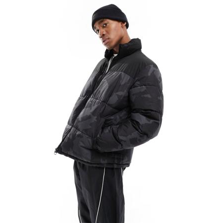 Only & Sons - Recht oversized gewatteerd jack met zwarte print