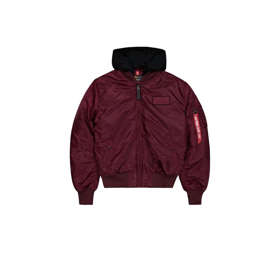 Alpha Industries ALPHA INDUSTRIES Winterjas MA-1 Zip Hood grijs / donkerrood -