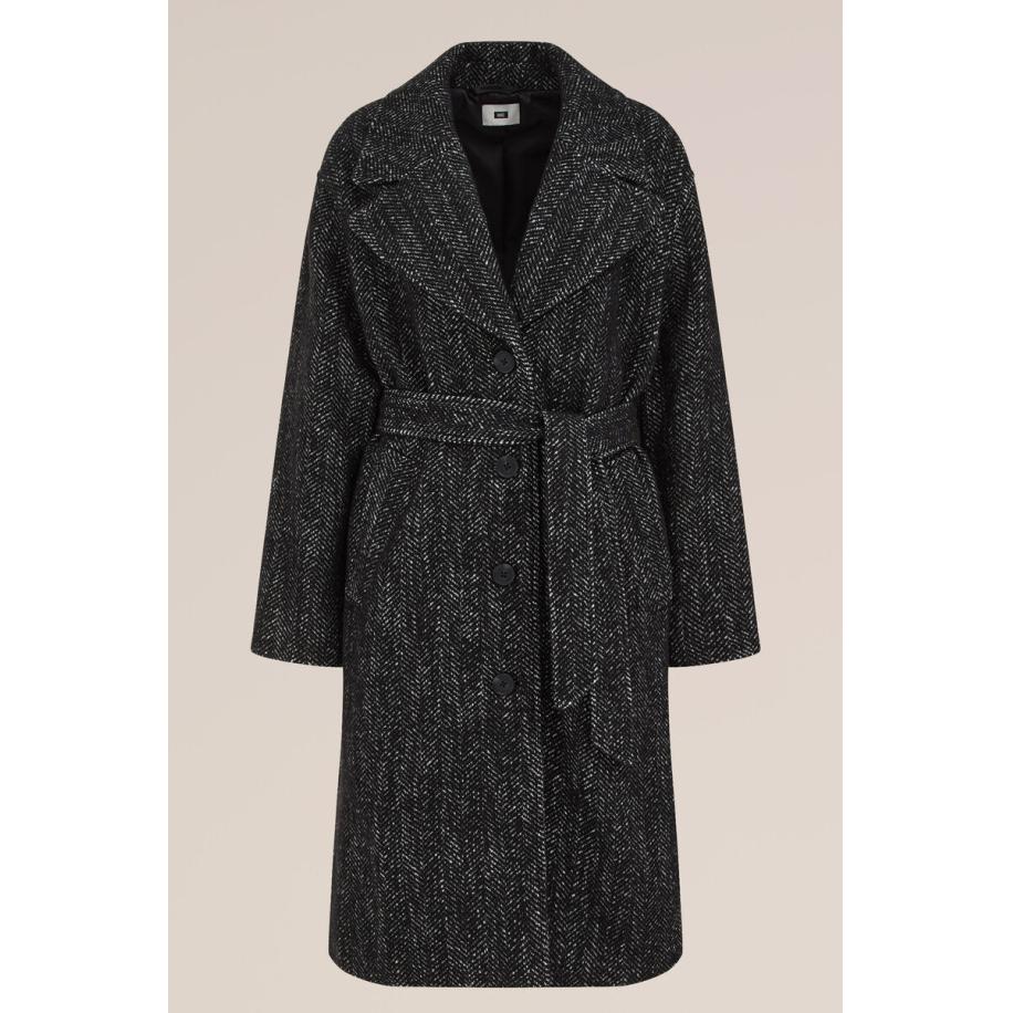 WE Fashion Dames premium jas van wolmix - Regular fit - Zwart - Maat: 32 Zwart