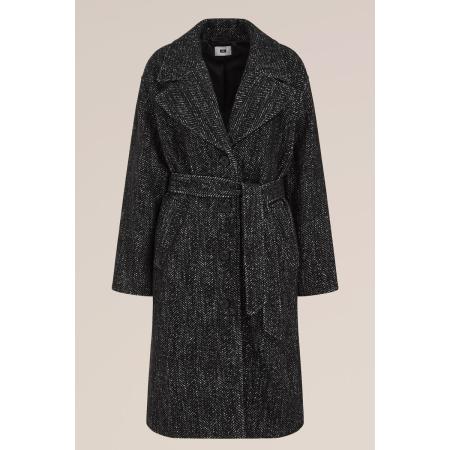 WE Fashion Dames premium jas van wolmix - Regular fit - Zwart - Maat: 32