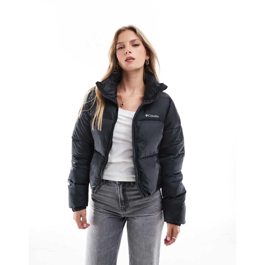 Columbia Puffect II Cropped gewatteerd jack in zwart Zwart