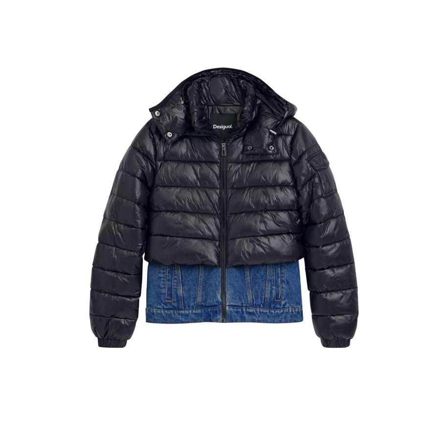 Desigual Desigual Winterjas blauw denim / zwart -