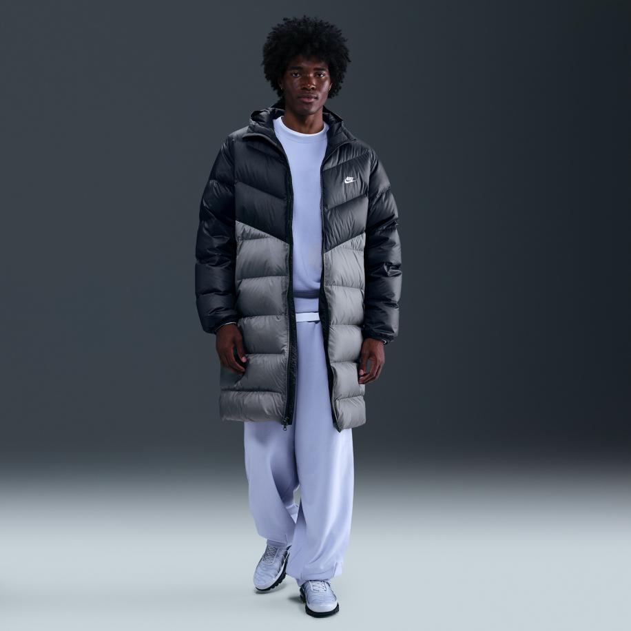 Nike Windrunner herenparka met dons - Grijs Grijs