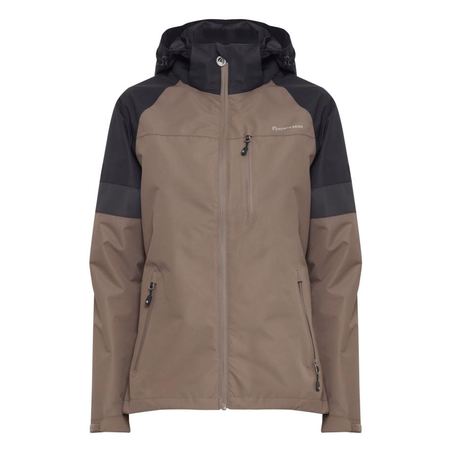 North Bend Functionele jas Toana taupe / zwart Grijs