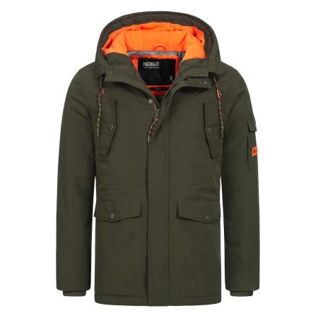 INDICODE JEANS INDICODE JEANS Tussenparka Ocala groen / oranje