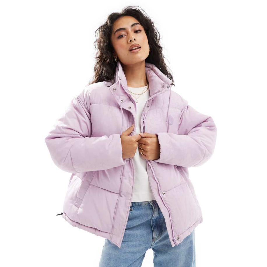 HUGO Blue Falena Puffer jack in roze met print-Paars Paars