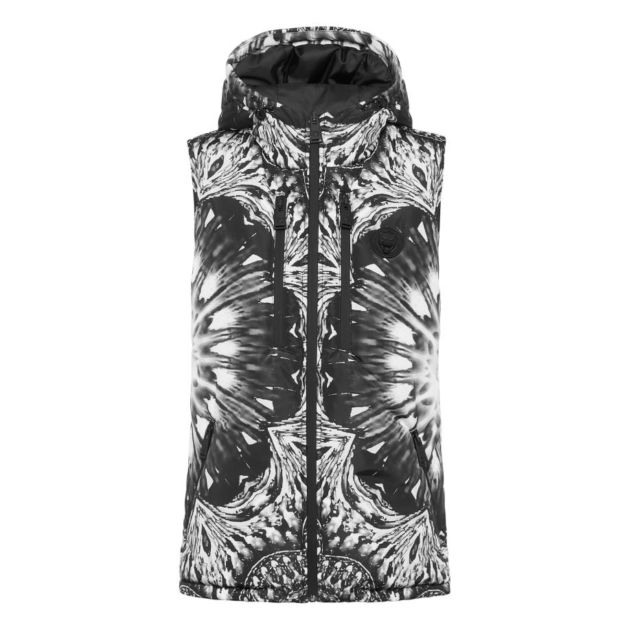 Plein Sport Plein Sport Bodywarmer Optical Flower zwart / wit -