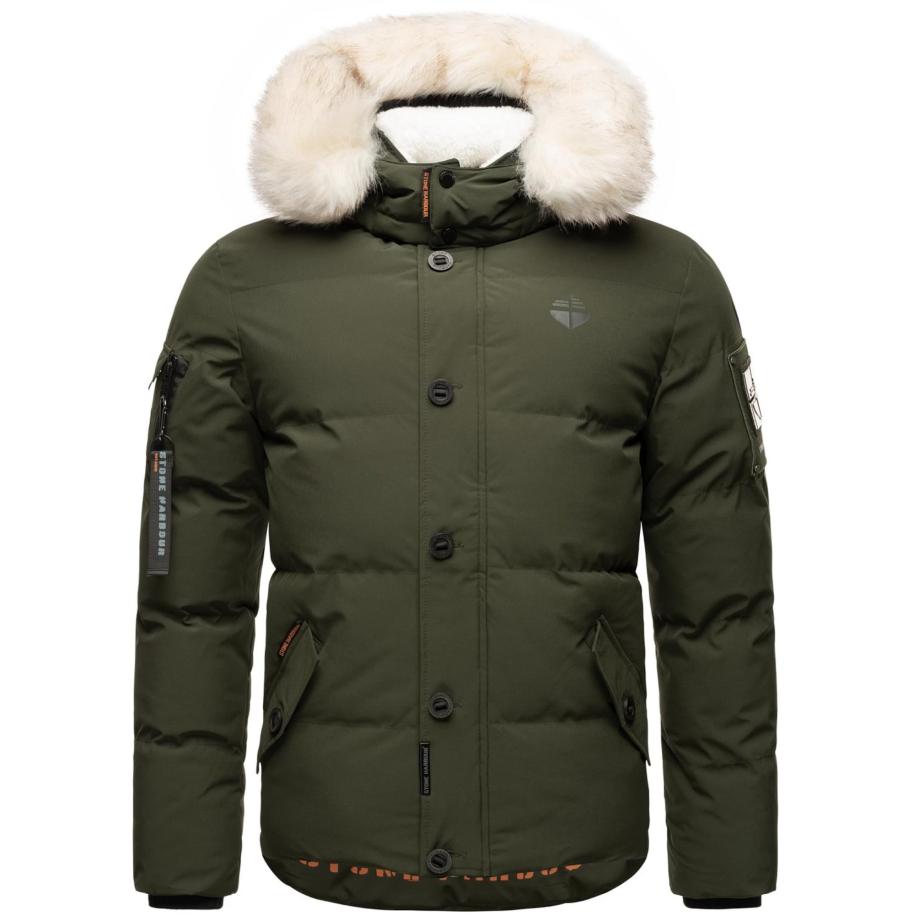 STONE HARBOUR STONE HARBOUR Winterjas Halvaar olijfgroen -