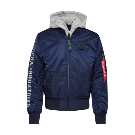 Alpha Industries ALPHA INDUSTRIES Tussenjas navy / grijs gemêleerd / rood / wit