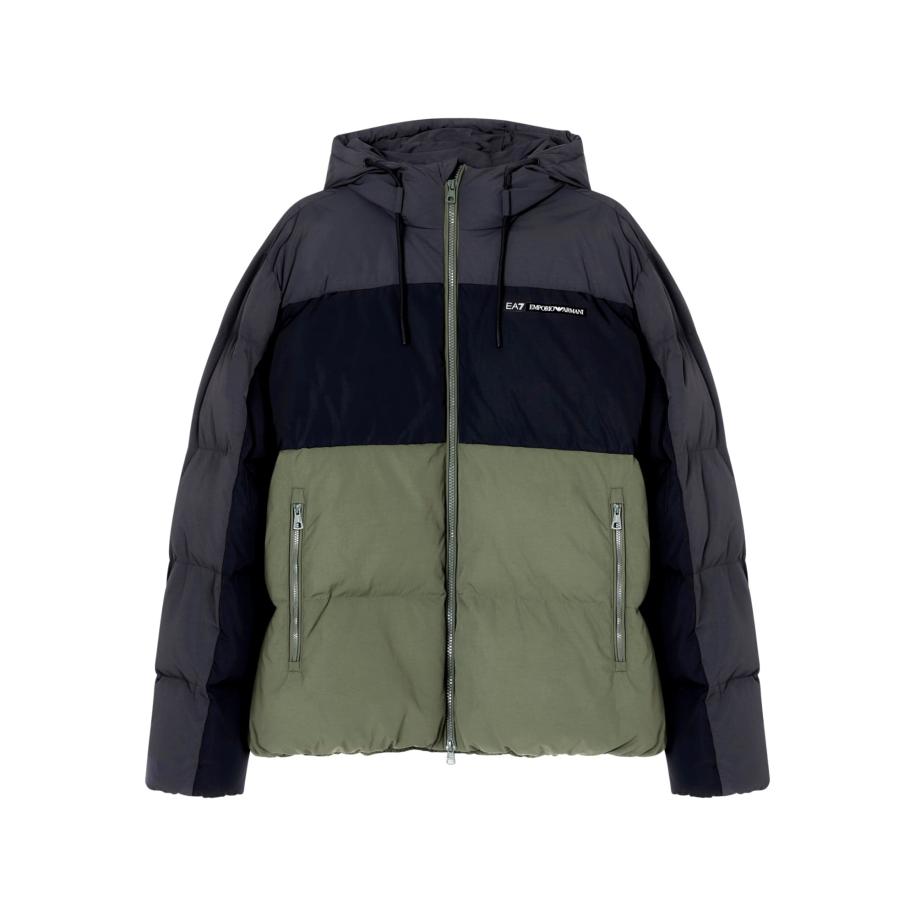 Emporio Armani EA7 Emporio Armani Winterjas antraciet / groen / zwart -