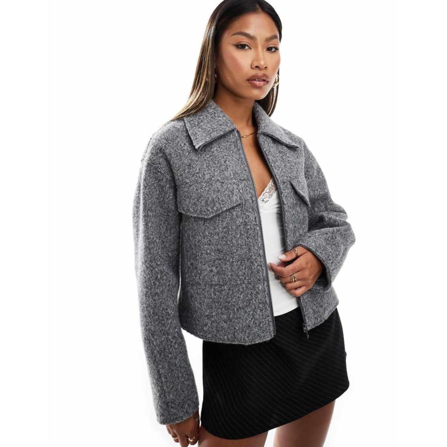 Forever New Shacket met rits in antraciet-Grijs Grijs