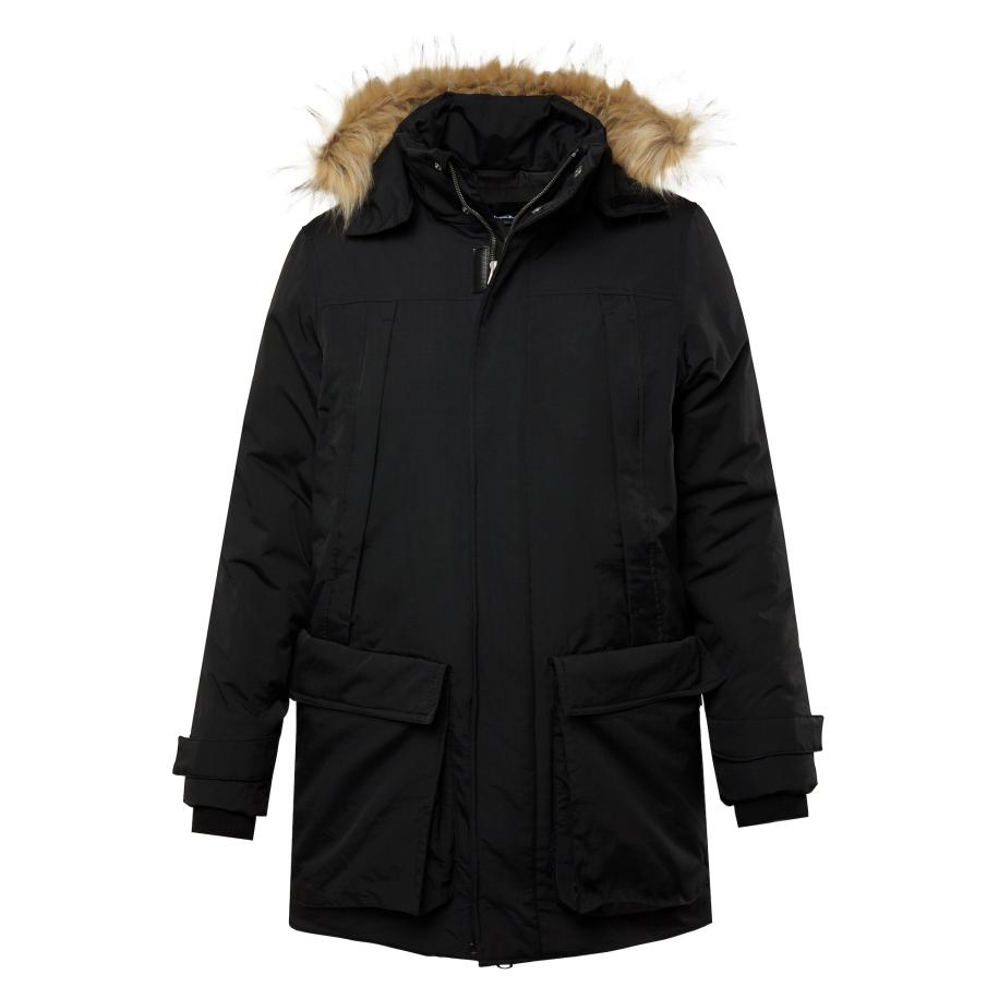 men plus Men Plus Winterparka bruin gemêleerd / zwart -