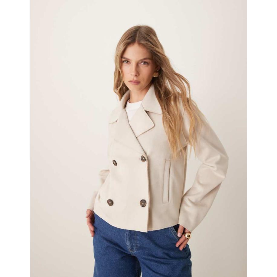 New Look Suedette jack in stone-Neutraal Multicolor