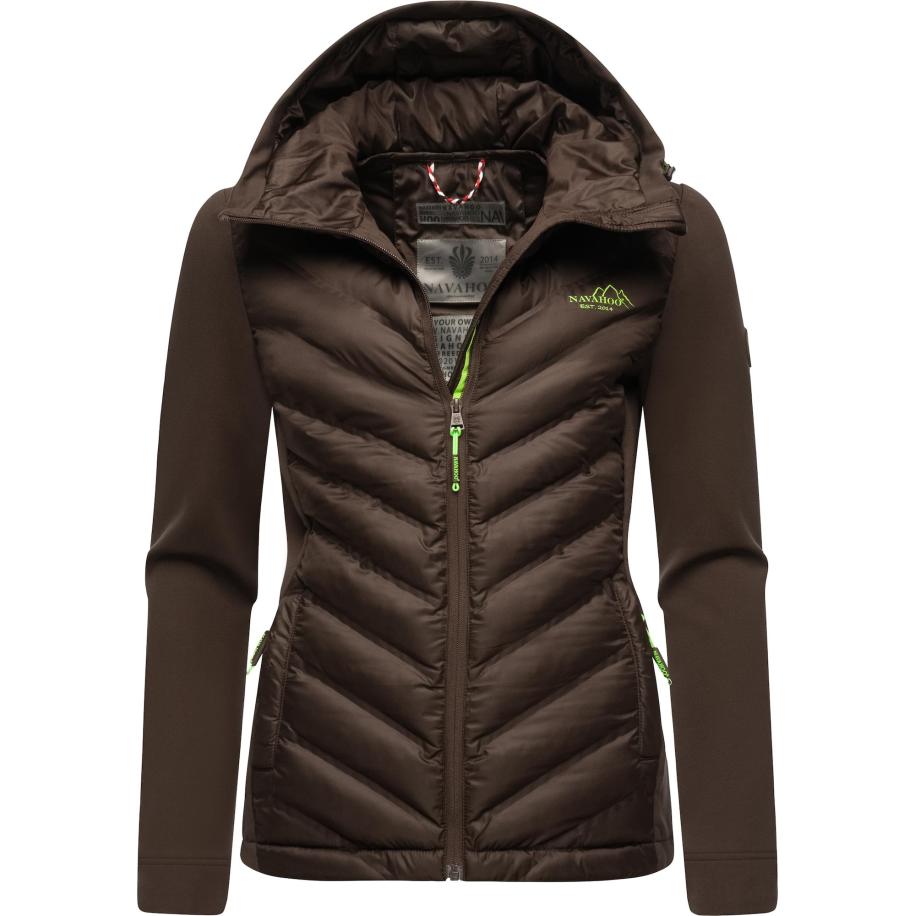 NAVAHOO NAVAHOO Tussenjas Nimm Mich Mit donkerbruin / neongroen -