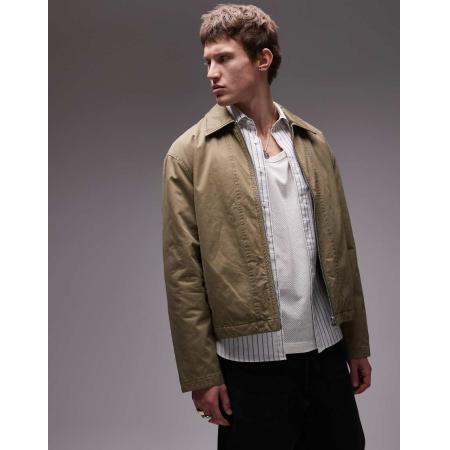 Topman - Harrington jack van keperstof in kaki-Groen