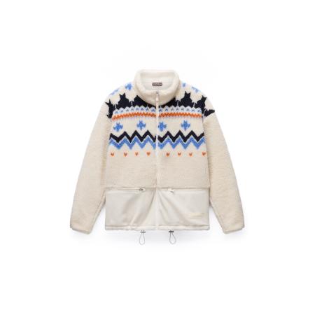 Napapijri NAPAPIJRI Fleece jas T-Ansei lichtbeige / blauw / nachtblauw / oranje