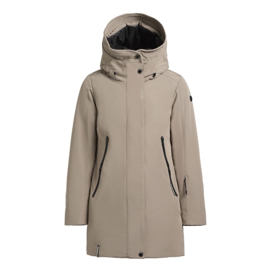 Khujo khujo Winterjas VIONA5 taupe / zwart -