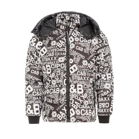 Cipo & Baxx CIPO & BAXX Winterjas donkergrijs / wit