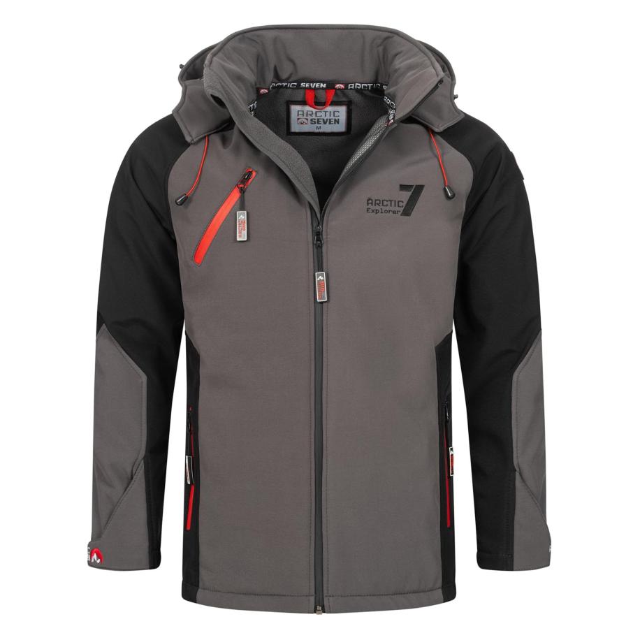 Arctic Seven Arctic Seven Functionele jas aardetinten / knalrood / zwart -