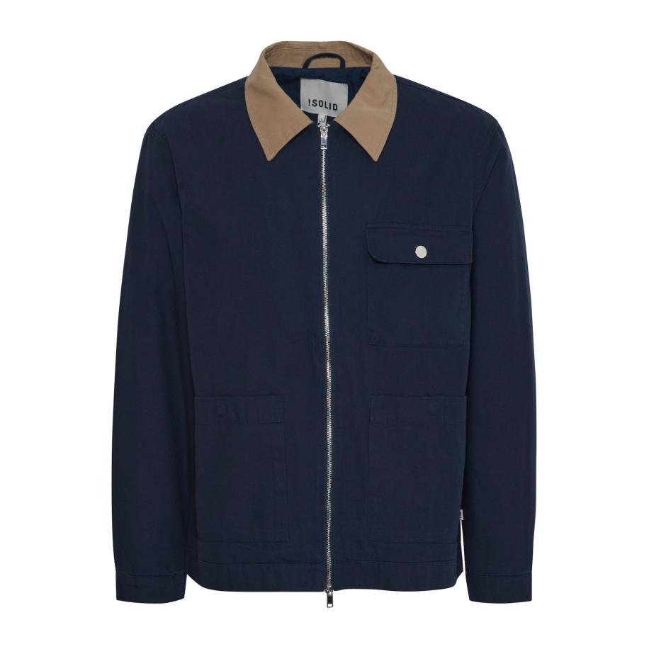 Solid !Solid Tussenjas blauw / bruin -