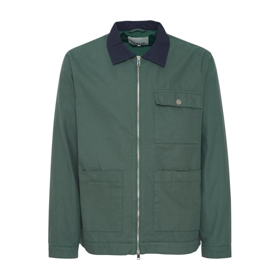 Solid !Solid Tussenjas navy / groen / zilver -