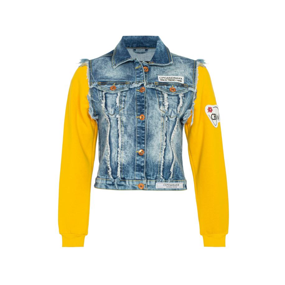 Cipo & Baxx CIPO & BAXX Tussenjas blauw denim / geel -