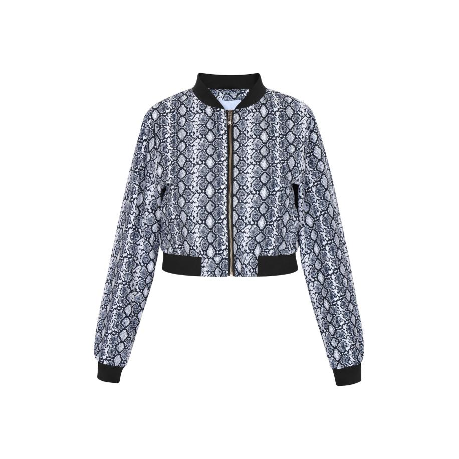 faina Athlsr faina Athlsr Tussenjas lichtgrijs / zwart / wit -