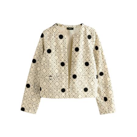 Next Next Tussenjas ecru / zwart