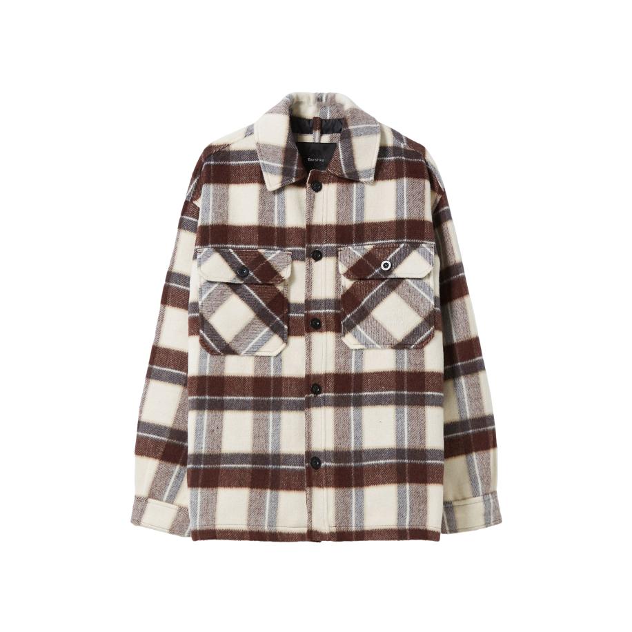 Bershka Bershka Tussenjas donkerbruin / bordeaux / wit -