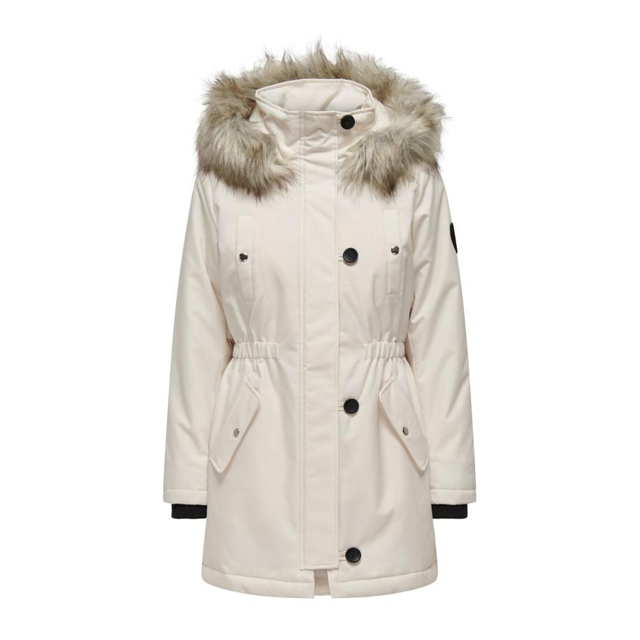 Only ONLY Winterparka ONLIris ecru / zwart -