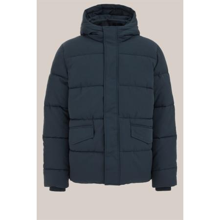 WE Fashion Heren pufferjas - Regular fit - Donkerblauw - Maat: S