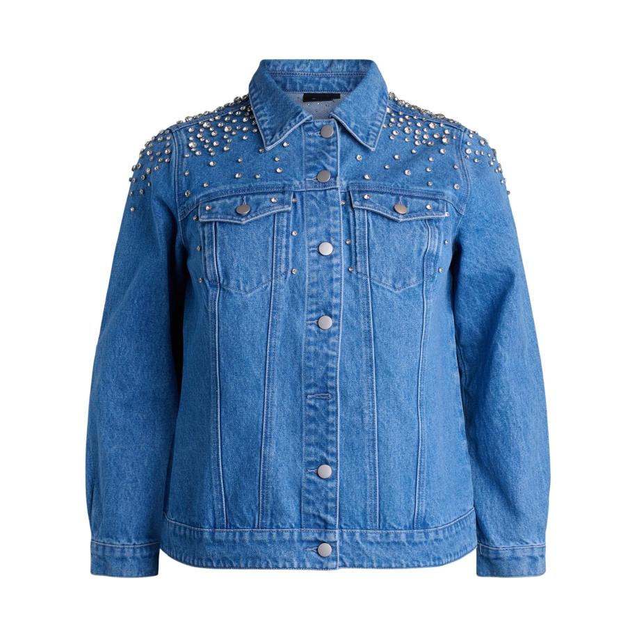 Zizzi Zizzi Tussenjas blauw denim -
