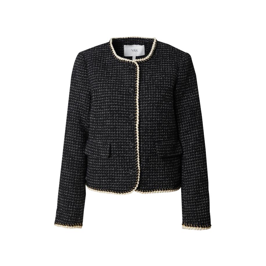 YAS YAS Tussenjas crème / goud / zwart gemêleerd -