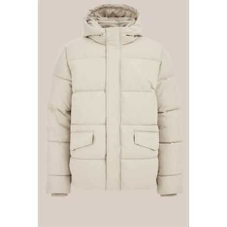 WE Fashion Heren pufferjas - Regular fit - Beige - Maat: XS