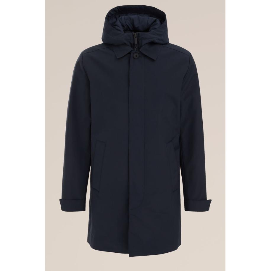WE Fashion Heren waterafstotende jas - Regular fit - Marineblauw - Maat: XS Blauw