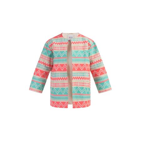 IZIA IZIA Tussenjas nude / cyaan blauw / goud / koraal