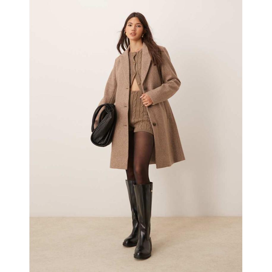 JDY Jas met lange pasvorm in donkerbeige-Neutraal Multicolor