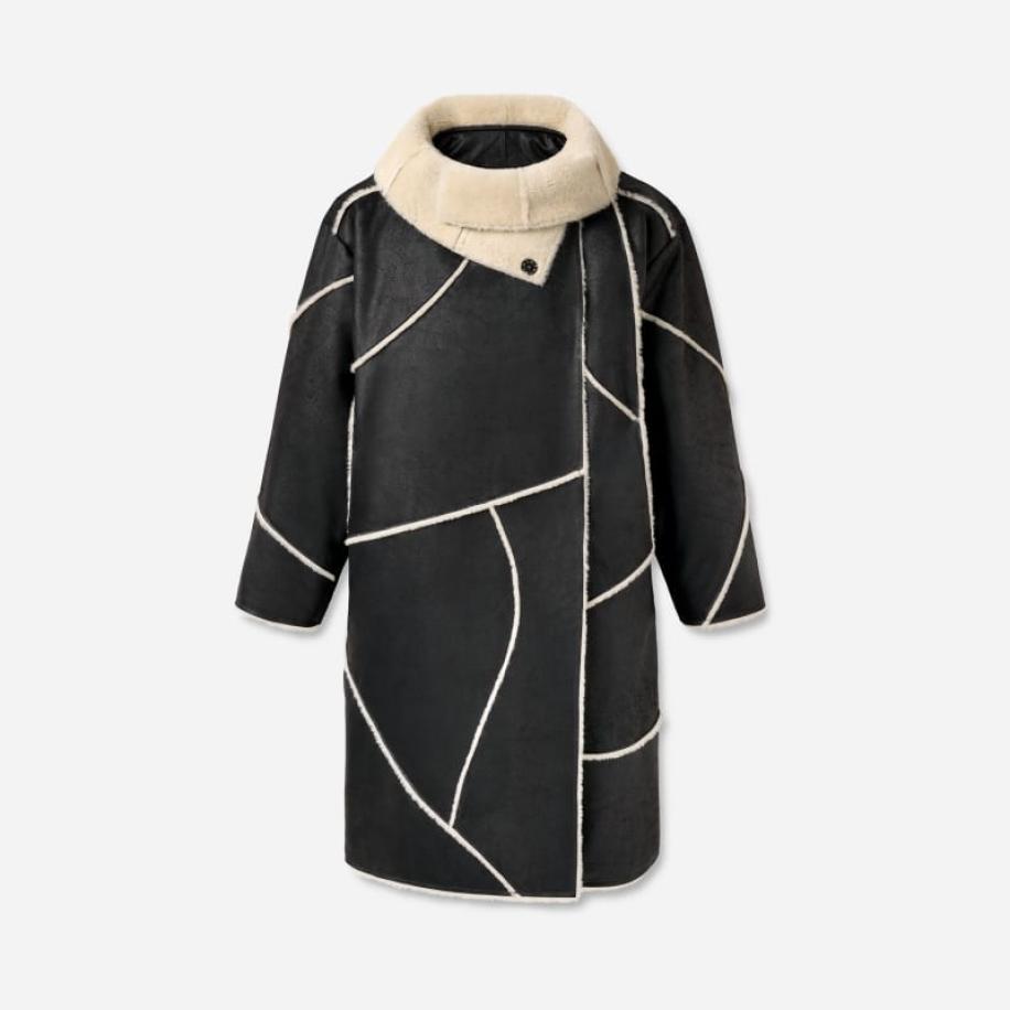 UGG® Emberlynn LuxeFluff-mantel in Black, Maat L/XL, Polyester Zwart