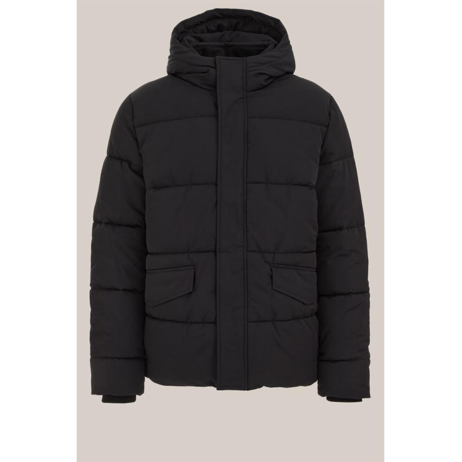 WE Fashion Heren pufferjas - Regular fit - Zwart - Maat: S Zwart